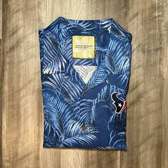 Tommy Bahama Football Houston Texans Silk Short Sleeve Button Down - XL